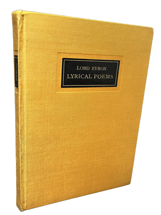 Item #38 Lyrical Poems. Lord Byron